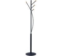 Porte-manteaux maulaura 4 pateres acier laque et hetre hauteur 180cm coloris noir
