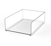 MAUL Porte-notes A6 Transparent chic pour bureau ordonné | Acrylique cristallin, accès haut et avant, base stable antidérapante, jusqu’à 300 feuillets, design discret