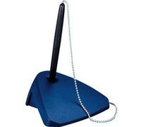 MAUL Porte-stylo – chaînette métallique, plastique résistant, socle 112×106×40 mm – Bleu