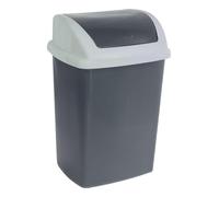 MAUL Poubelle MAULswing 24 L – plastique robuste, couvercle basculant – gris foncé