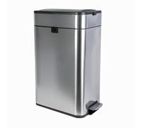Poubelle à pédale MAULwing 40 l en acier inoxydable et plastique 45,6 x 27,7 x 66,7 cm argent