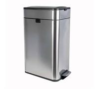 Poubelle à pédale MAULwing 40 l en acier inoxydable et plastique 45,6 x 27,7 x 66,7 cm argent