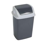 MAUL Poubelle MAULswing 5 L, plastique robuste, couvercle basculant amovible, gris