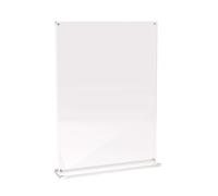 MAUL Présentoir de table MAULvision A4 acrylique transparent élégant | Changement de visuel rapide, base stable antidérapante, surfaces protégées, idéal menus photos publicités