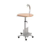 MAUL Pupitre Debout Brun Mobile réglable inclinable | Posture active au travail, déplacement facile, maintien sûr avec freins, plateau inclinable pratique, bord anti-chute