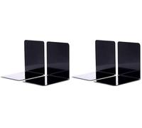 MAUL Serre Livre en métal (2 pièces) 14x12x14cm | Presse Livre pour l'etagere, Le Bureau et la Maison | Cale Livre élégant en métal Robuste, protège Les Meubles | Noir (Lot de 2)