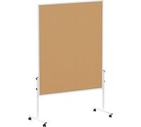 MAUL Solid 6365882 Tableau de Présentation en Liège Utilisable des deux Côtés, Convient Également Comme Cloison ou Cloison, avec 4 Roulettes, Naturel, 1 Pièce
