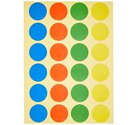 MAUL Stickers 19 mm (480 Pièces), Autocallant Multicolor en 4 Couleurs, Accessoires pour Mallette d'Animation, Tableau Blanc et Cartes d'Animation, Sticker Ronde en Papier, Multicolore
