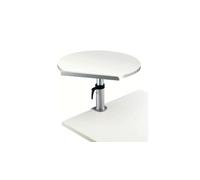 MAUL Table de Travail Ergonomique 60 x 52 x 2, 2 cm, Table Ronde avec Fixation à Pince pour Bureau, Hauteur Réglable, Organisateur de Bureau, Rangement Pratique pour Stylo et Classeur, Blanc