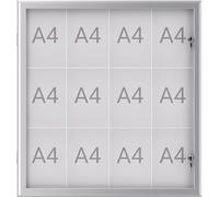 MAUL Vitrine d'affichage MAULexcite format horizontal 12 x A4 Aluminium 100 x 95.6 x 2.8 cm argenté