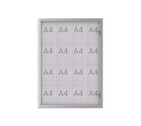 MAUL vitrine A4 MAULexcite | Vitrine avec 16 pages A4 | Tableau d'information avec cadre en aluminium et porte en verre | Construction plate peu encombrante | Verrouillable avec serrure | Aluminium