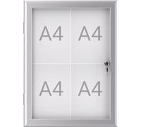 MAUL Vitrine d'affichage MAULexcite format vertical 4 x A4 Aluminium 69.6 x 52.7 x 2.9 cm argenté