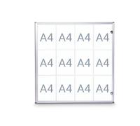 MAUL Vitrine d'affichage MAULextraslim format horizontal 12 x A4 Aluminium 3.1 x 93 x 95.1 cm argenté