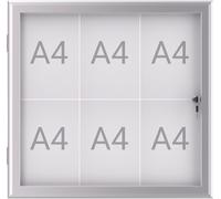 MAUL Vitrine d'affichage MAULexcite format paysage 6 x A4 Aluminium 69.6 x 73.9 x 2.8 cm argenté