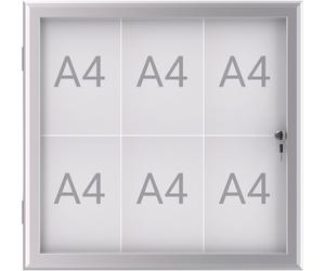 MAUL Vitrine d'affichage MAULexcite format paysage 6 x A4 Aluminium 69.6 x 73.9 x 2.8 cm argenté