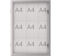 MAUL Vitrine d'affichage MAULexcite format vertical 9 x A4 aluminium 100 x 73.9 x 2.8 cm argenté