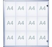 MAUL Vitrine d'affichage MAULextraslim format horizontal 12 x A4 Aluminium 3.1 x 93 x 95.1 cm argenté
