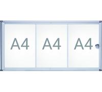 MAUL Vitrine d'affichage MAULextraslim format horizontal 3 x A4 Aluminium 3.1 x 71 x 35.1 cm argenté
