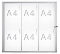 MAUL Vitrine d'affichage MAULextraslim format paysage 6 x A4 Aluminium 3.1 x 71 x 65.1 cm argenté