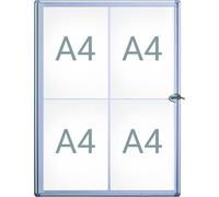 MAUL Vitrine d'affichage MAULextraslim format vertical 4 x A4 Aluminium 3.1 x 49 x 65.1 cm argenté