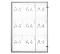 MAUL Vitrine d'affichage MAULextraslim format vertical 9 x A4 Aluminium 3.1 x 71 x 95.1 cm argenté