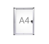 MAUL Vitrine murale A4 MAULextraslim cadre aluminium argent extra plat | verrouillable avec 2 clés, fond magnétique annotable, porte en verre synthétique, fixation incluse