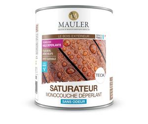 MAULER - Saturateur Bois Monocouche Dépérlant - 1L - Teck - Assure une Protection Contre l'Usure du Bois dû aux Evénements Météorologique