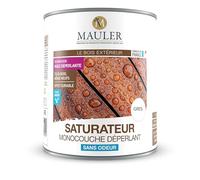 MAULER - Saturateur Bois Monocouche Déperlant - Protection contre l'Usure Pour Le Bois Exterieur Naturelle - Aspect bois naturel - Gris - 5L