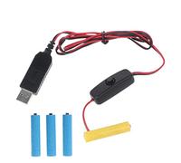 Mauqfra Lot de 4 interrupteurs d'alimentation USB pour éliminer les piles AAA - Sortie 6 V - Remplace 4 piles AAA de 1,5 V - Pour télécommandes, appareils photo, jouets, bandes LED
