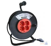 Maurer Enrouleur Civil 4 Prises Schuko Biphasé Et Prise 2P+T 16A Mt 50 - 3X1,5