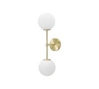 Mauro Ferretti Applique murale Glamy double métal et verre 2 sphères 55 cm Blanc