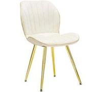 Mauro Ferretti – Chaise Space – métal doré et tissu – Lot de 2 crème et doré