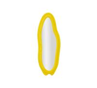 Mauro Ferretti Miroir mural Chanel asymétrique verre et tissu 160 cm Jaune
