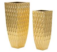 Mauro Ferretti : Ensemble de 2 supports pour vases élégants, modèle "Petali", dimensions : 40x40x100 cm et 31x31x81 cm