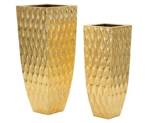 Mauro Ferretti : Ensemble de 2 supports pour vases élégants, modèle "Petali", dimensions : 40x40x100 cm et 31x31x81 cm