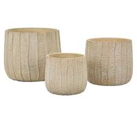 Mauro Ferretti - Lot de 3 cache-pots Flocke 30,5 x 27 / 25 x 22,2 / 19,5 x 18 cm, couleur crème