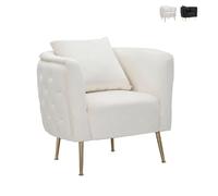 Fauteuil en Velours "Bucarest" 76cm Crème