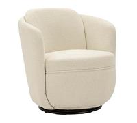 Mauro Ferretti Fauteuil pivotant Torino, crème, fer, 75 x 70 x 72 cm