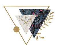 Horloge murale triangle Mauro Ferretti 75x4.5x59 cm multicolore