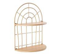 Mauro Ferretti Italian Design Étagère Double Arch 34,5 x 18 x 45,5 cm en rotin Marron