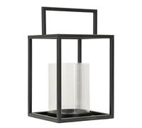 Mauro Ferretti Italian Design Lanterne Simply Open Ø 18 x 31 cm en Verre trempé Noir