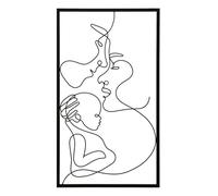 Mauro Ferretti Italian Design Panneau Mural Family 40X1,3X70 in en métal Noir