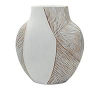Mauro Ferretti Italian Design Vase en résine Ho Chi Minh 27 x 11,5 cm Polyrésine White Wash