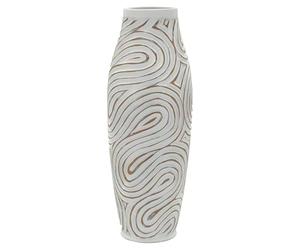 Mauro Ferretti Italian Design Vase en résine OBLIX 50 cm Ø 18,5 White Wash