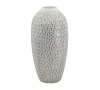 Mauro Ferretti Italian Design Vase en résine Wave Ø 21 x 43 cm Polyrésine argenté Blanc
