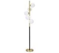Mauro Ferretti – Lampadaire Glamy Dark – Métal noir et doré 30 x 160 cm