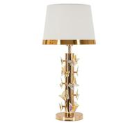 Mauro Ferretti Lampe de table Gold Butterfly, métal et verre, or/blanc, 74 x 35 cm