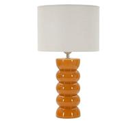 Mauro Ferretti Lampe de table Torr moutarde, céramique, jaune/blanc, 46 x 25 x 25 cm