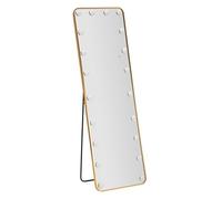 Mauro Ferretti Miroir de sol LED Hollywood Rett. 50 x 6-45 x 160 cm, aluminium, or