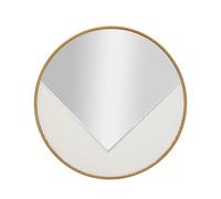 Mauro Ferretti Miroir mural rond Tolosa en bois blanc sculpté 80x4 cm
